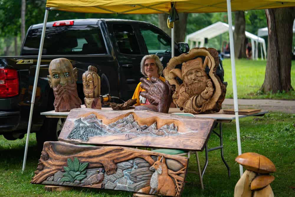 Harry Whitehorse Wood Sculpture Fest 17